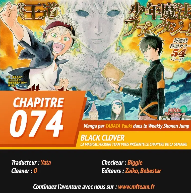 Black Clover – Chapitre 74 – Page 1 Black Clover – Chapitre 74 – Page 1